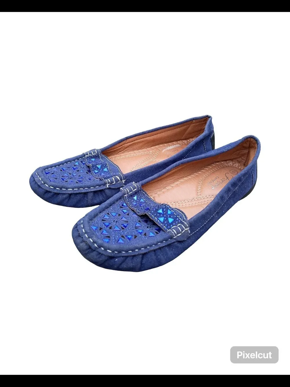 Blue Women's Casual Moccasin Flats